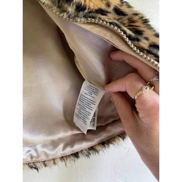 Crewcuts J. Crew Size 3 Faux Fur Cheetah Leopard Vest Full Zip Tan Brown - Picture 10 of 10